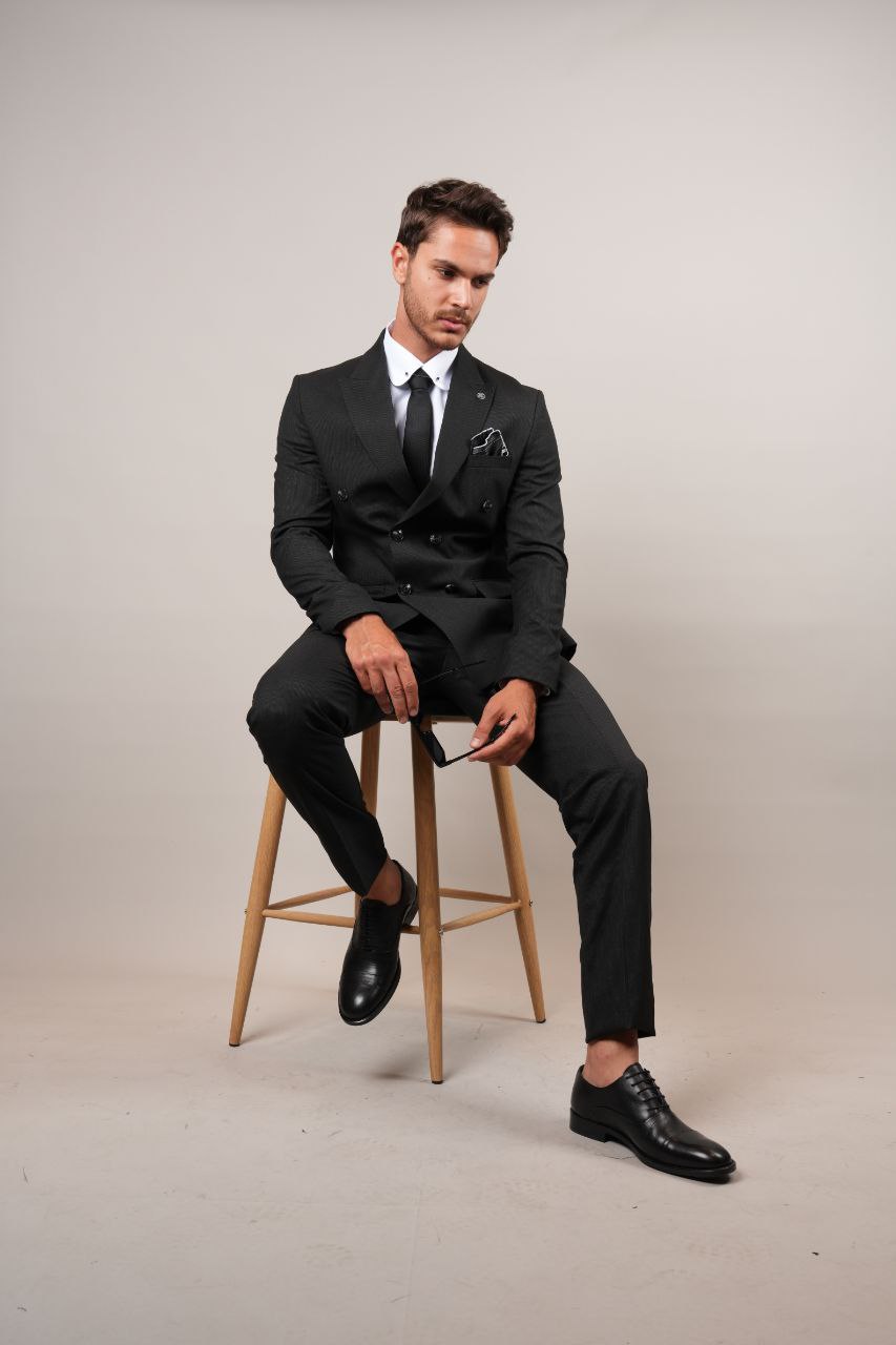 Black Double Breasted Suit