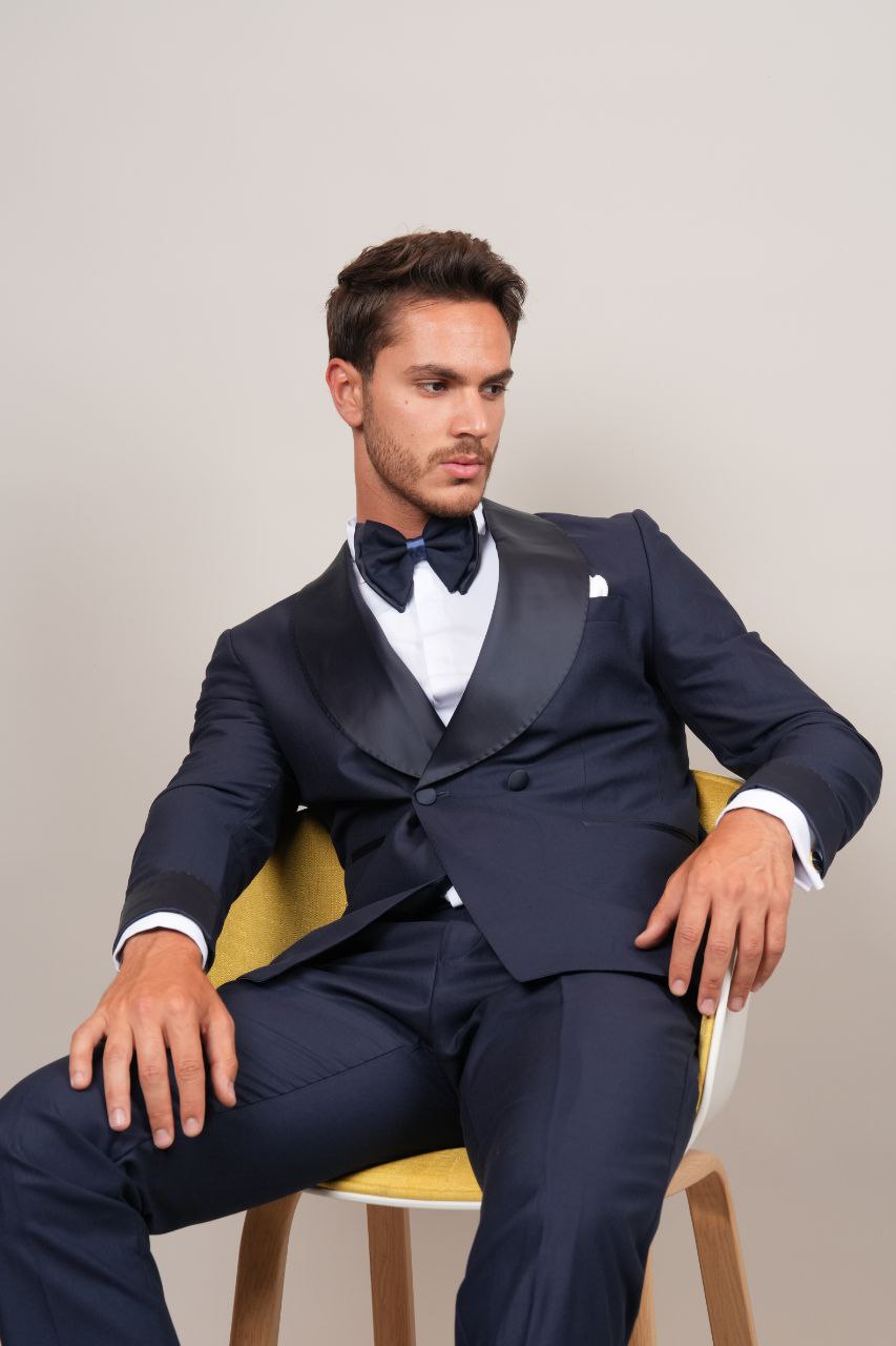 Two Buttoned Navy Shawl Tuxedo