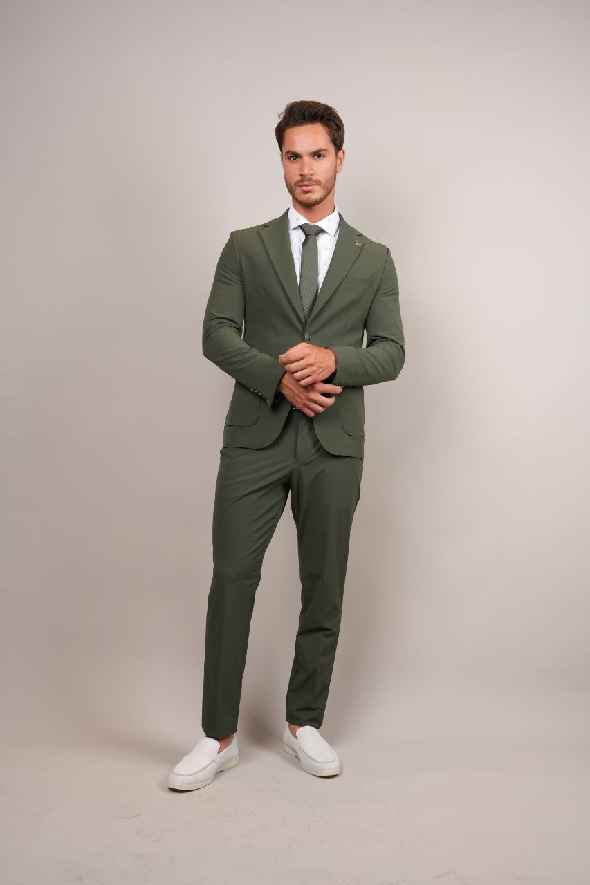 Olive two-piece parachute suit in zayte | Flamingo Fits