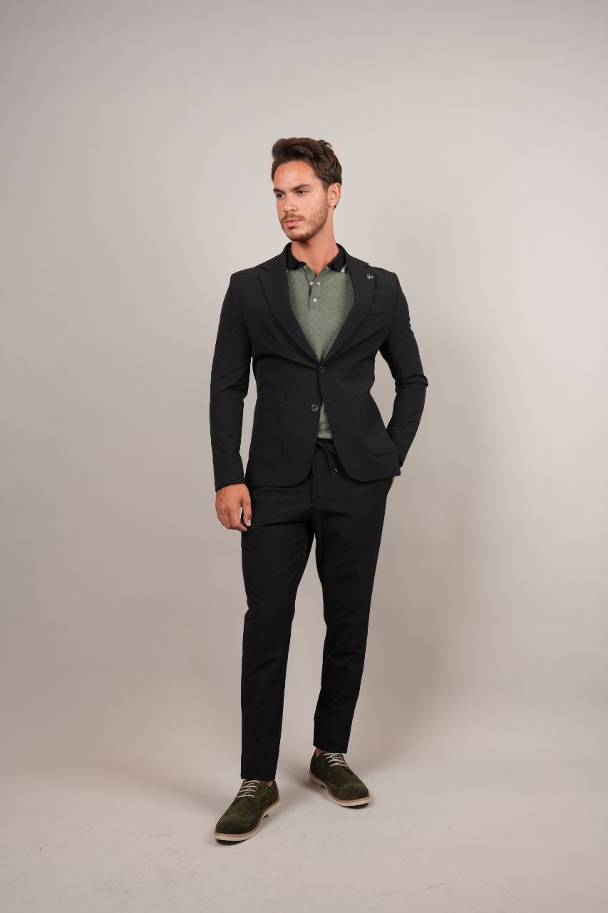 Black two-piece parachute suit in black | Flamingo Fits