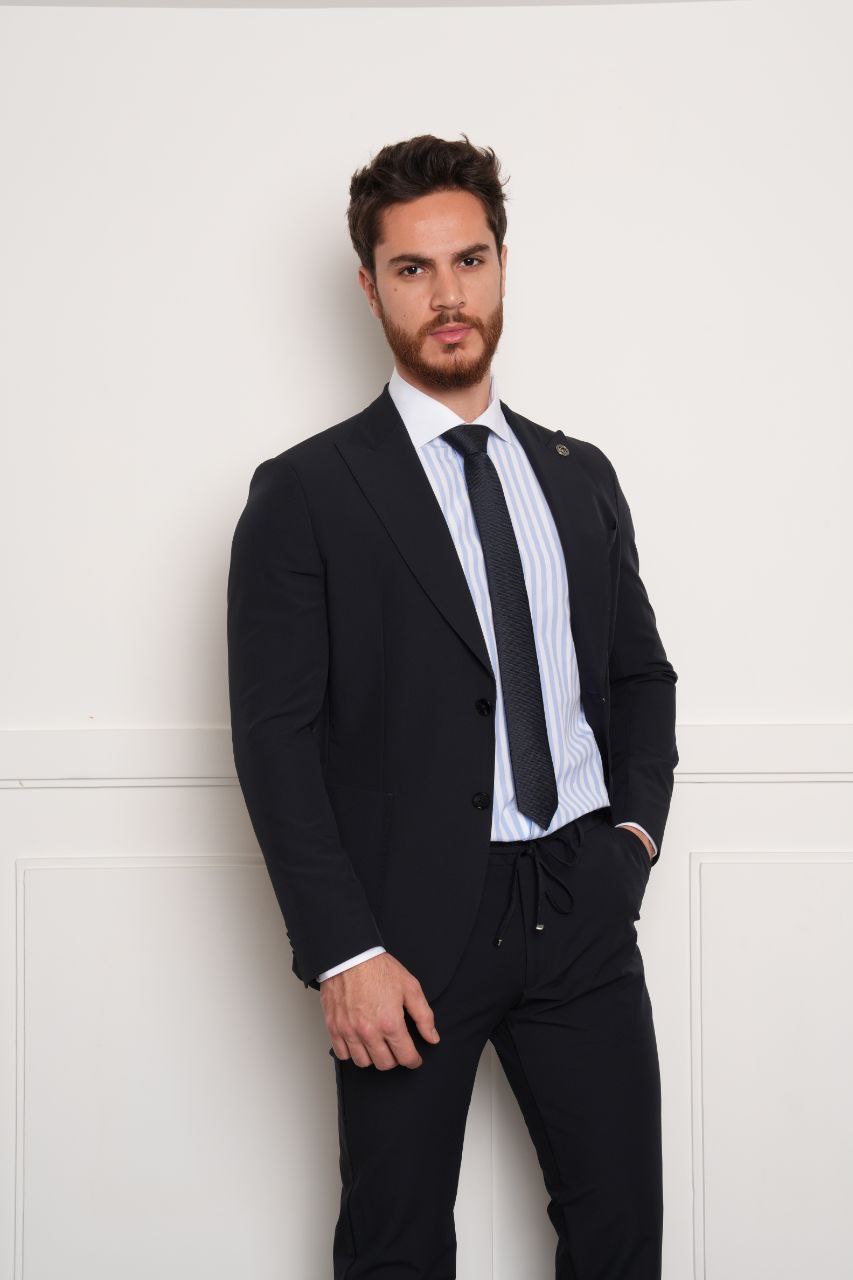 Navy mantova casual two-pieces suit in navy | Flamingo Fits