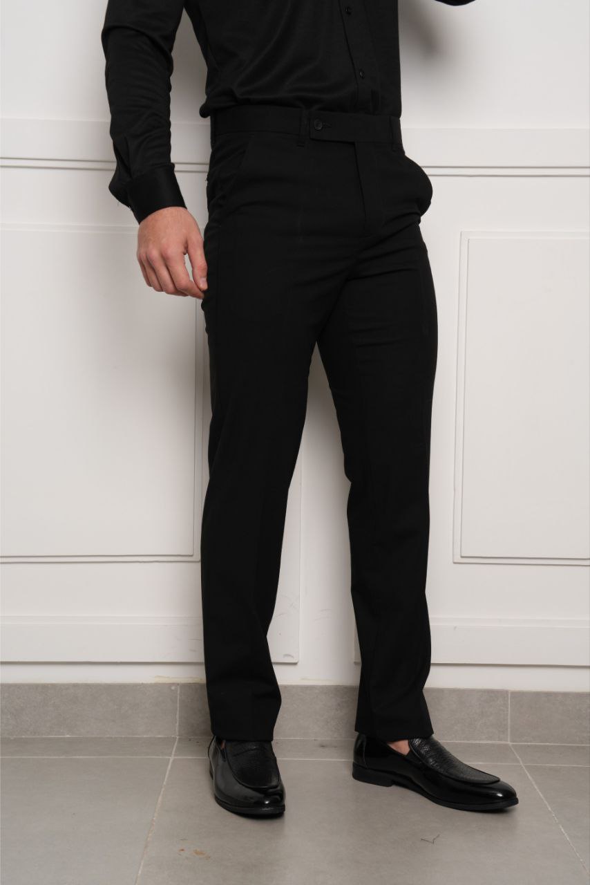 Black regular classic pant in black | Flamingo Fits