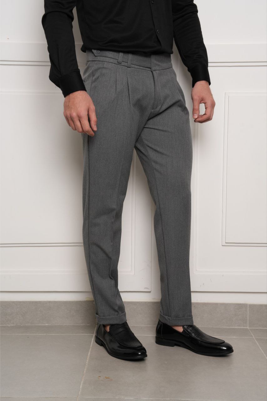 grey rena high-waist casual pant