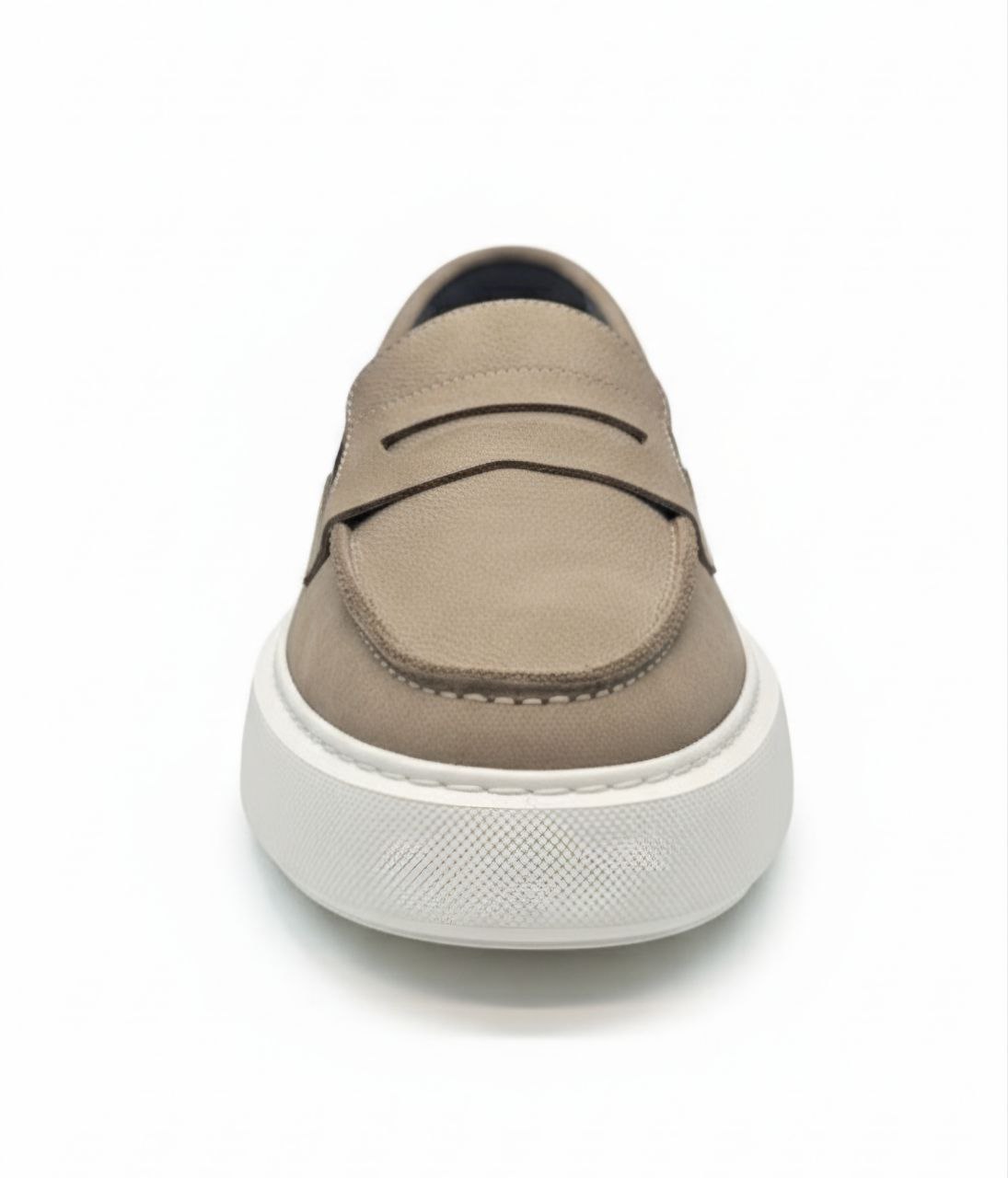 Beige pearl penny loafer in beij | Flamingo Fits