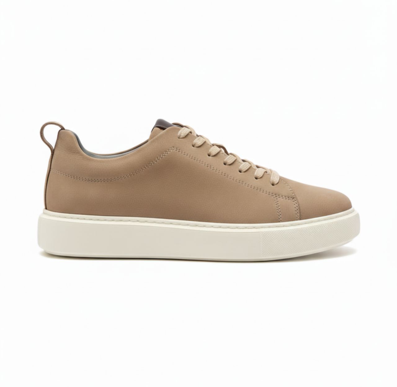 Beige Nubuck High Sole Trainer