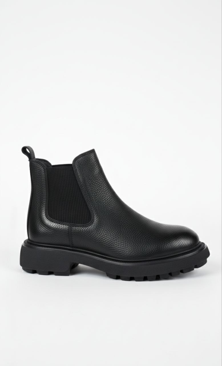 Black casual ironclad chelsea boot in white | Flamingo Fits