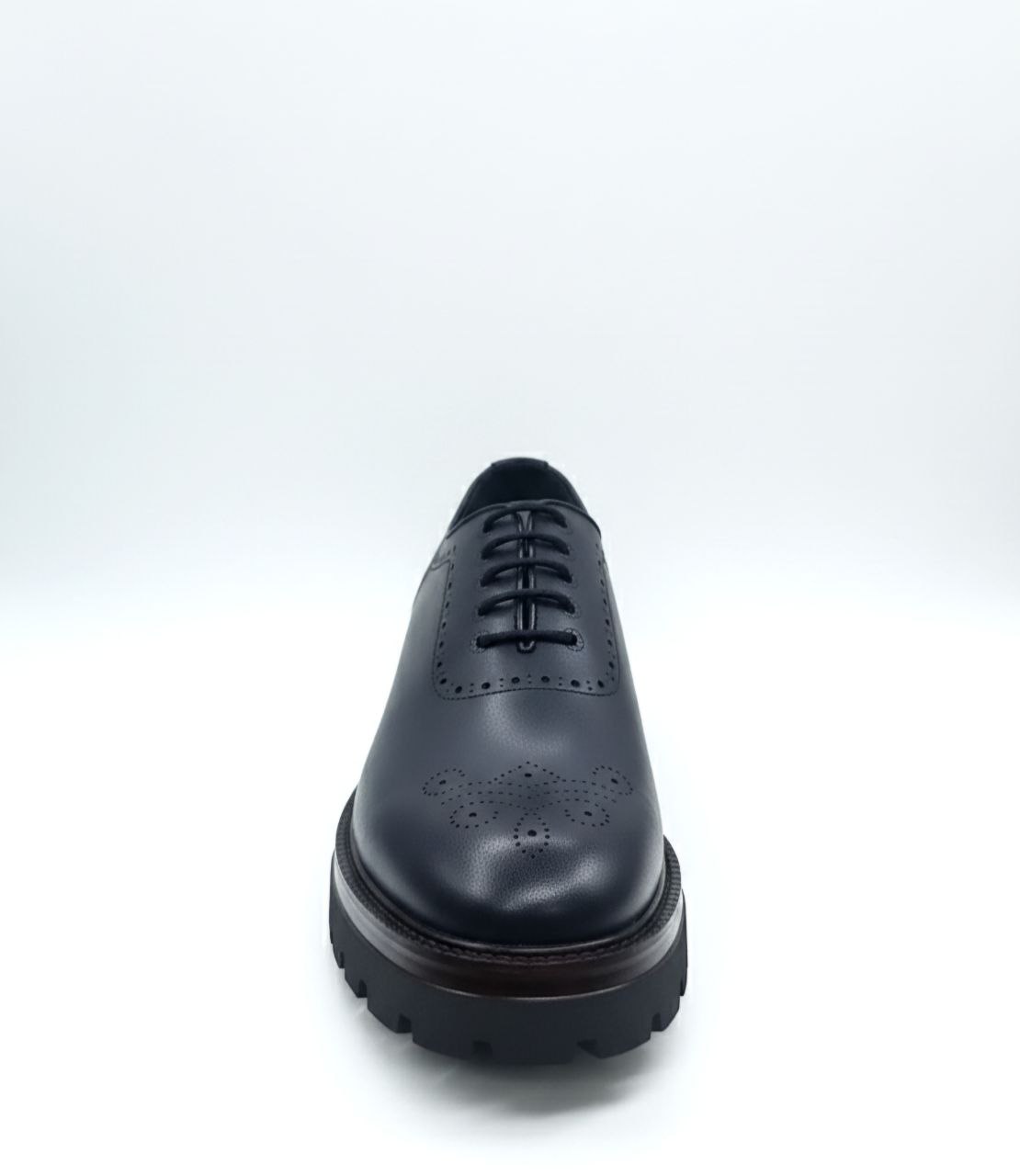 Classic navy brogue rugged shoes in navy | Flamingo Fits