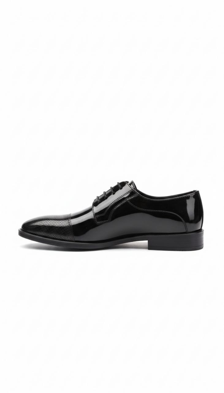 Black majestic gloss classic shoes in black glossy | Flamingo Fits