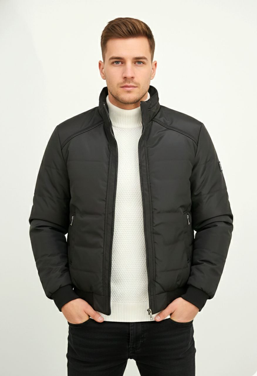 Midnight streamline bomber jacket in black | Flamingo Fits