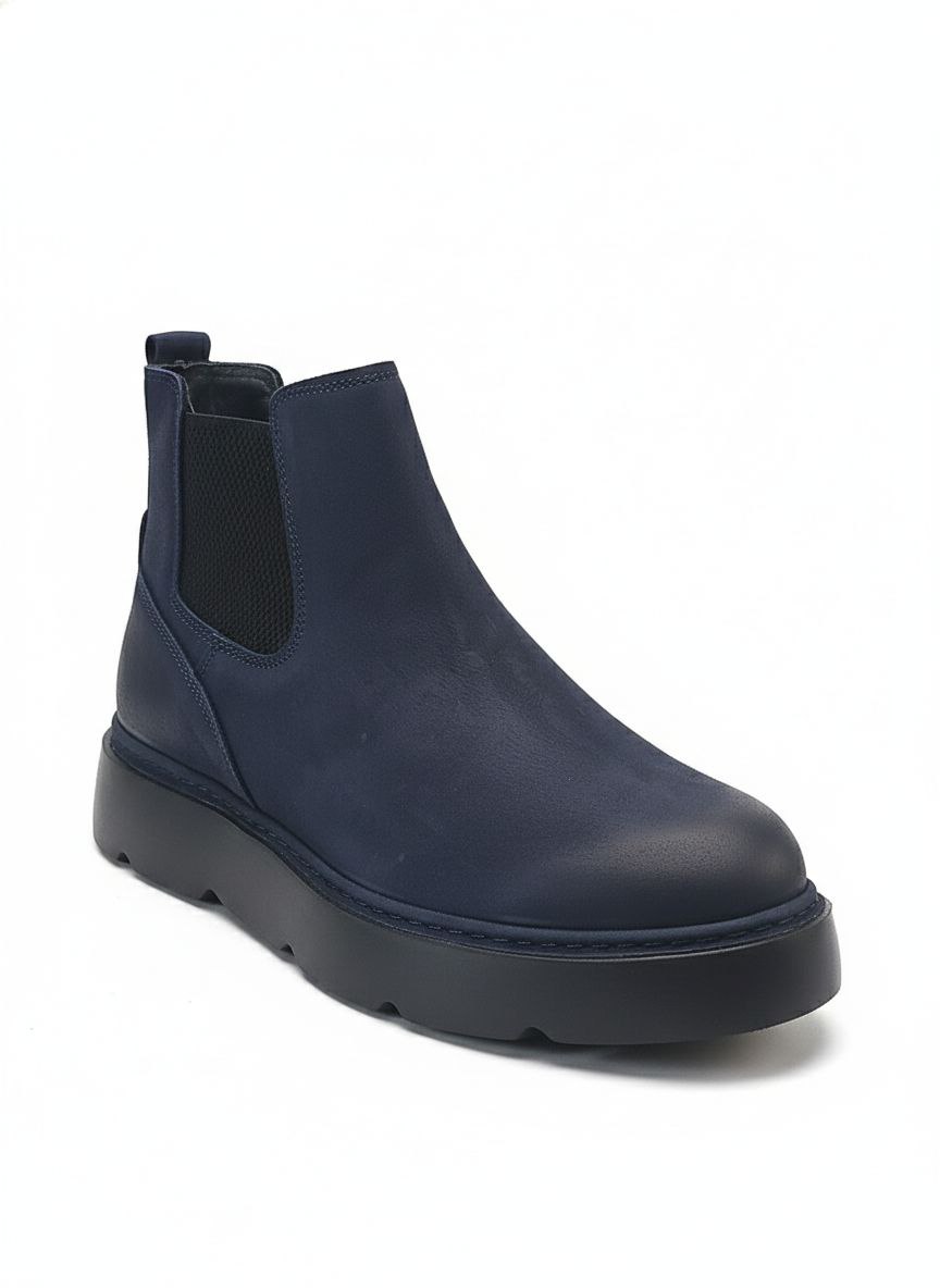 Navy  casual chelsea boot in navy | Flamingo Fits