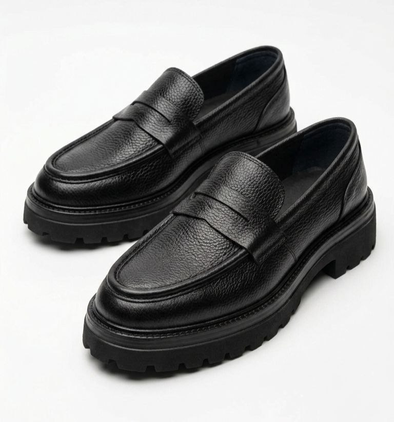 Black urban lug loafer in black | Flamingo Fits