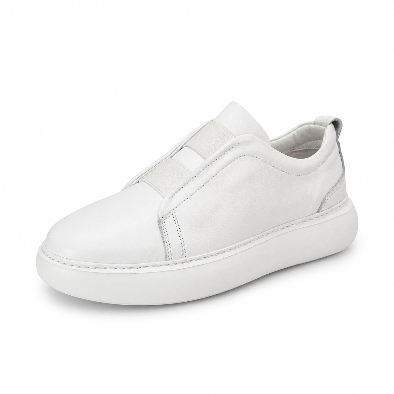 White onyx grained slip-on sneakers in white | Flamingo Fits