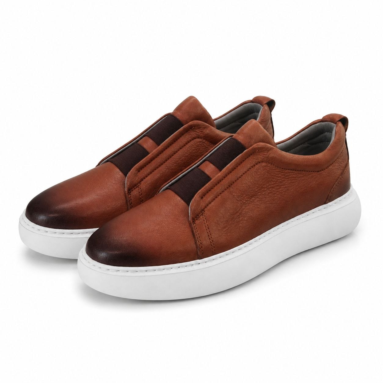 Havan onyx grained slip-on sneakers in havan | Flamingo Fits