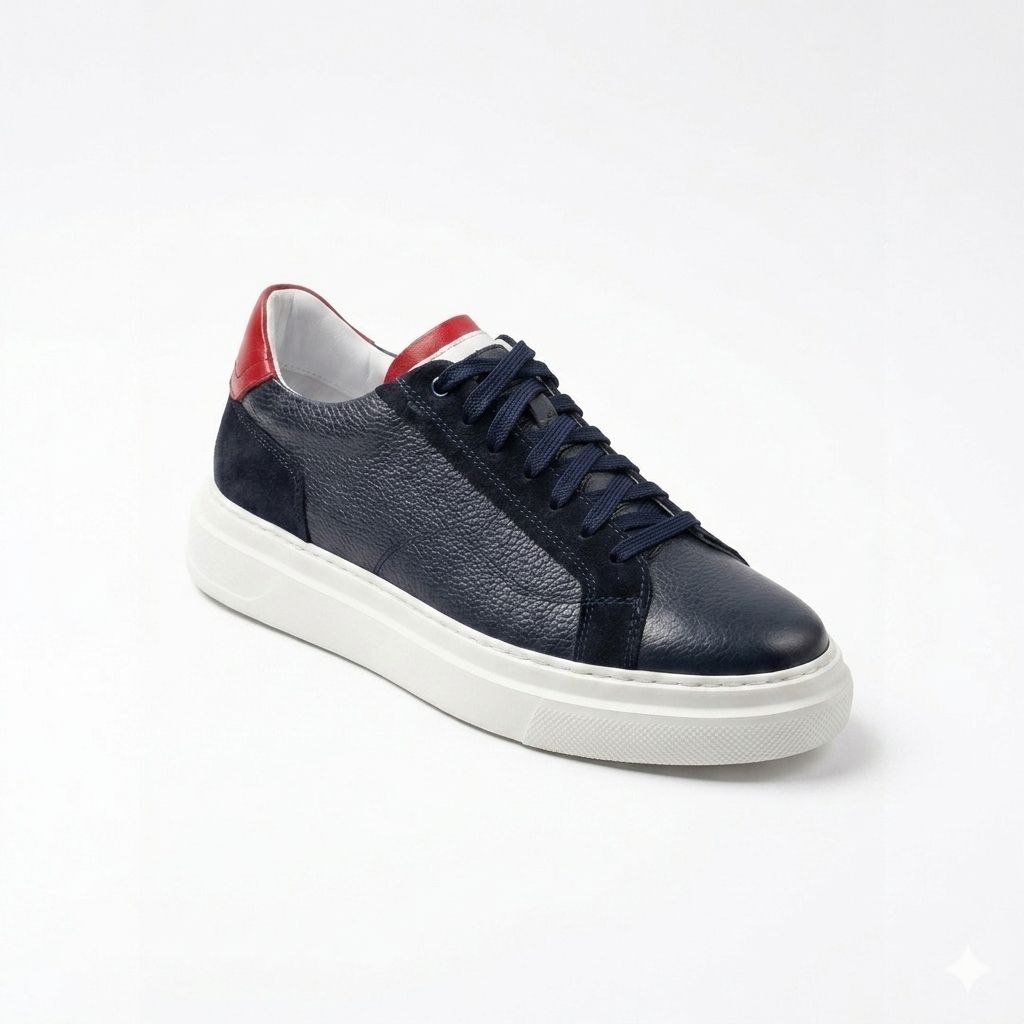 Navy admiral cupsole sneakers in navy | Flamingo Fits
