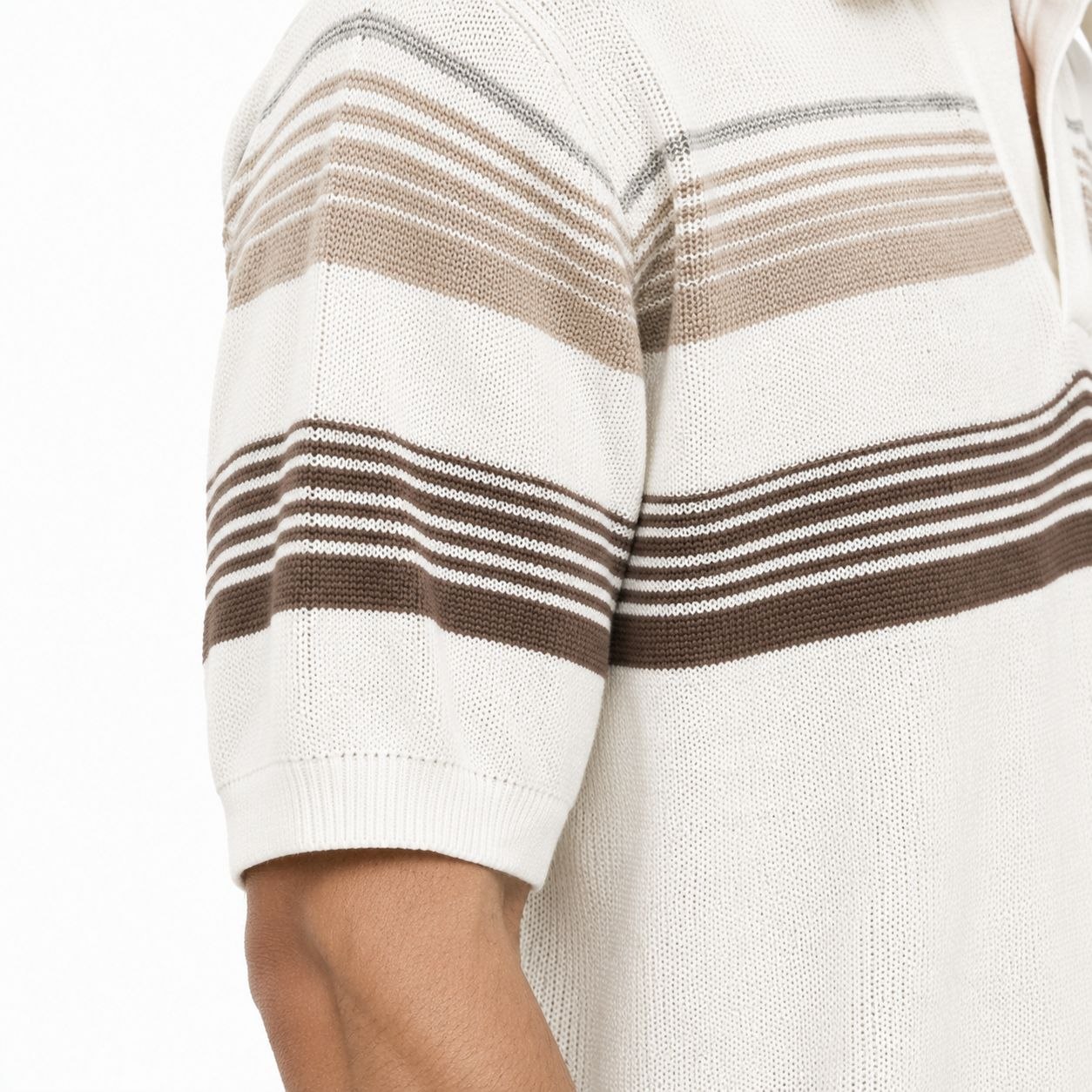 White sorrento retro-knit polo in white | Flamingo Fits