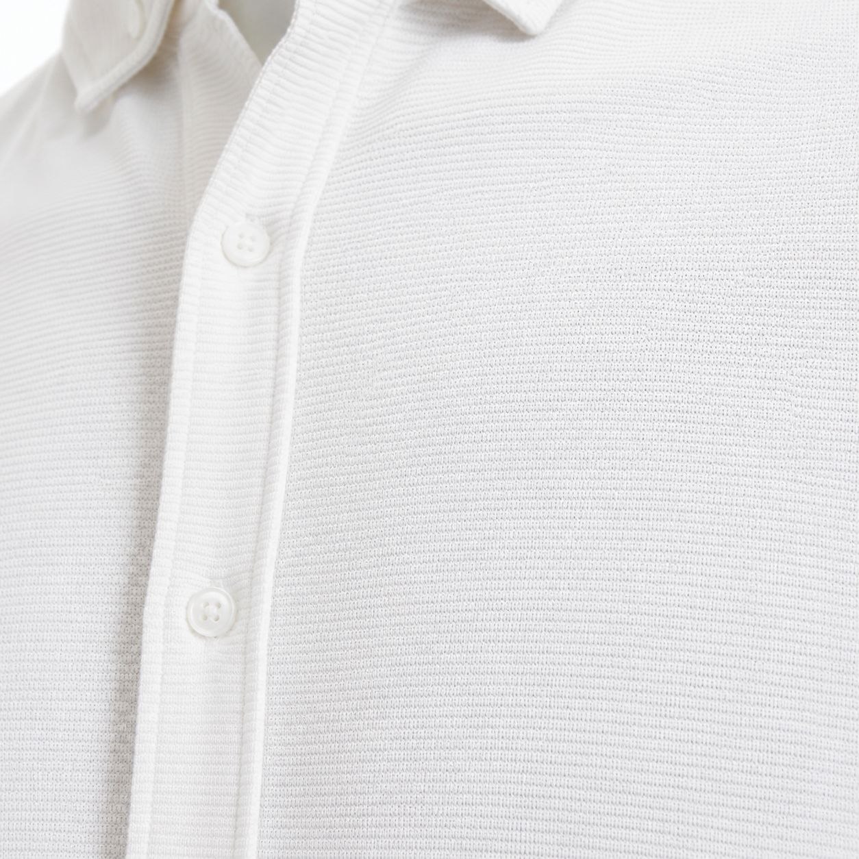 White breathable weave polo shirt in white | Flamingo Fits