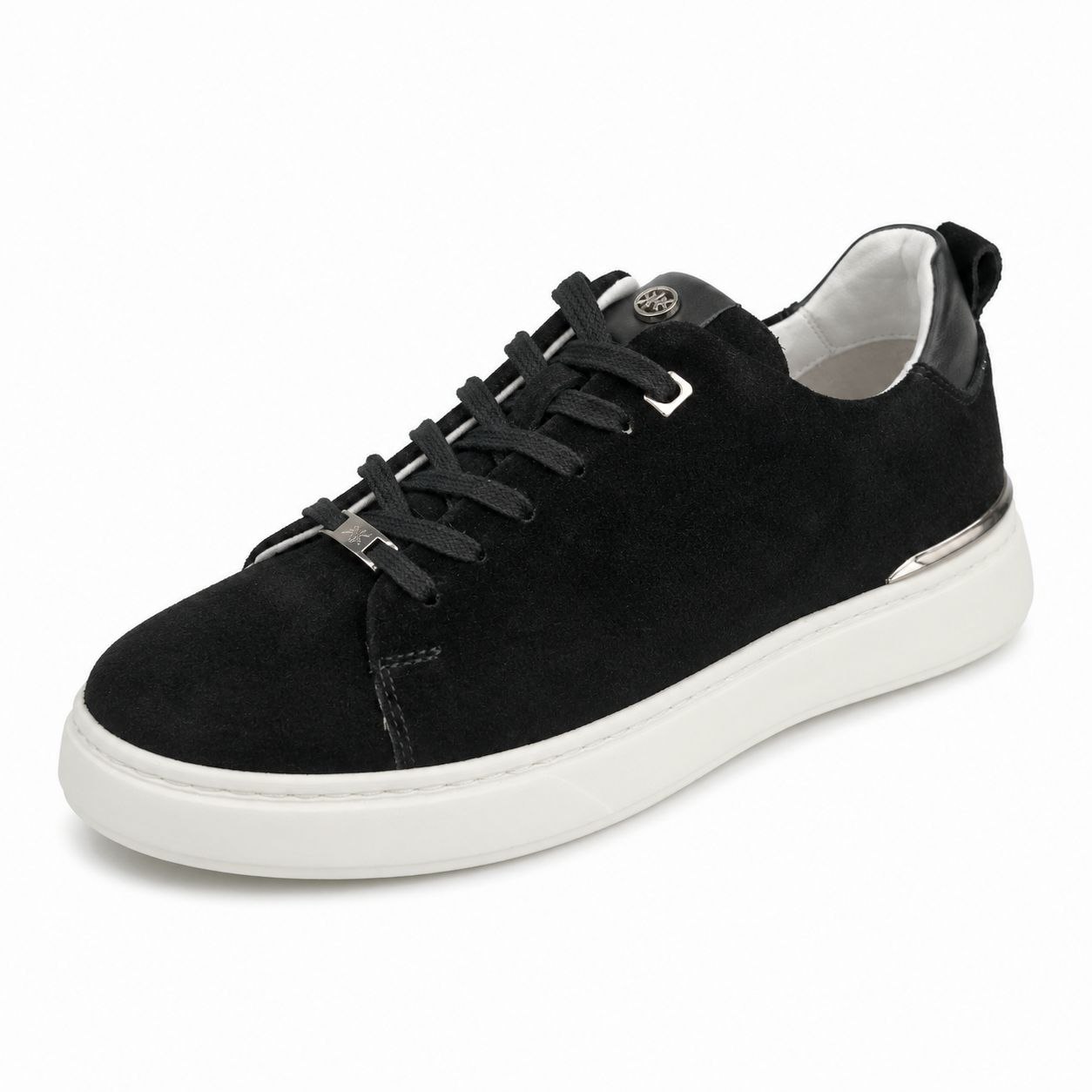 Black chrome-heel sneakers in black | Flamingo Fits
