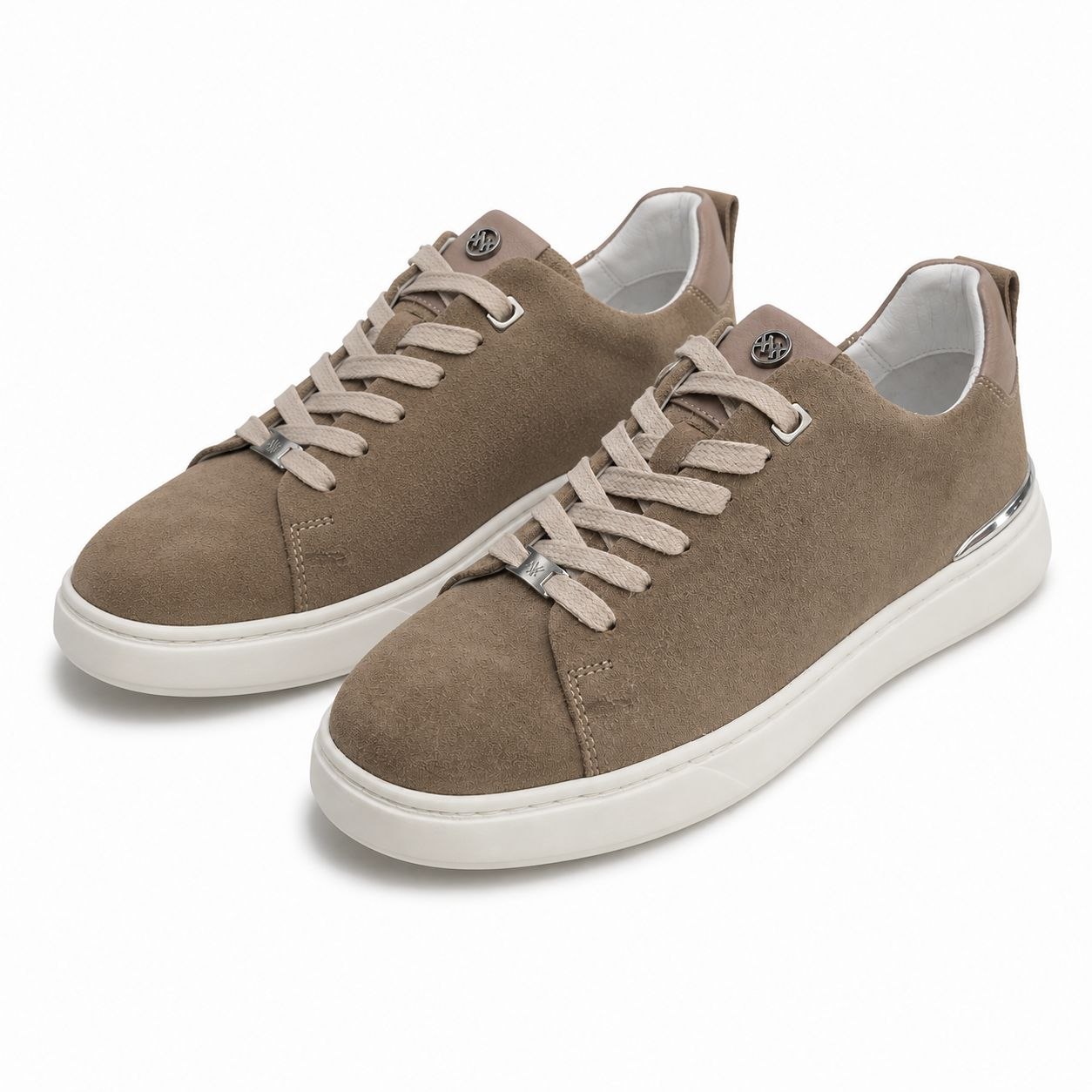 Beige chrome-heel sneakers in beige | Flamingo Fits