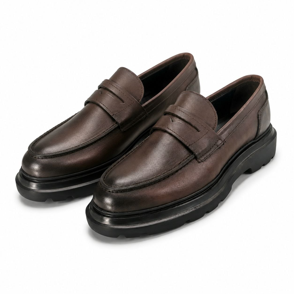 Brown terrain penny loafer in brown | Flamingo Fits