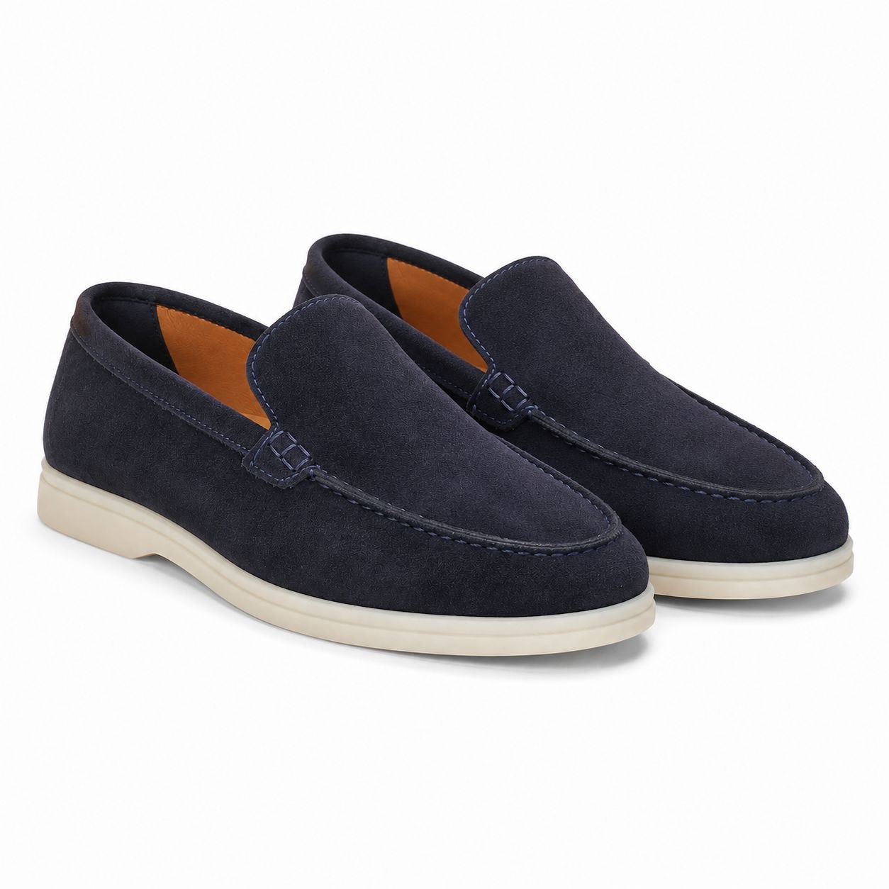 Navy suede monte carlo loafer in navy | Flamingo Fits