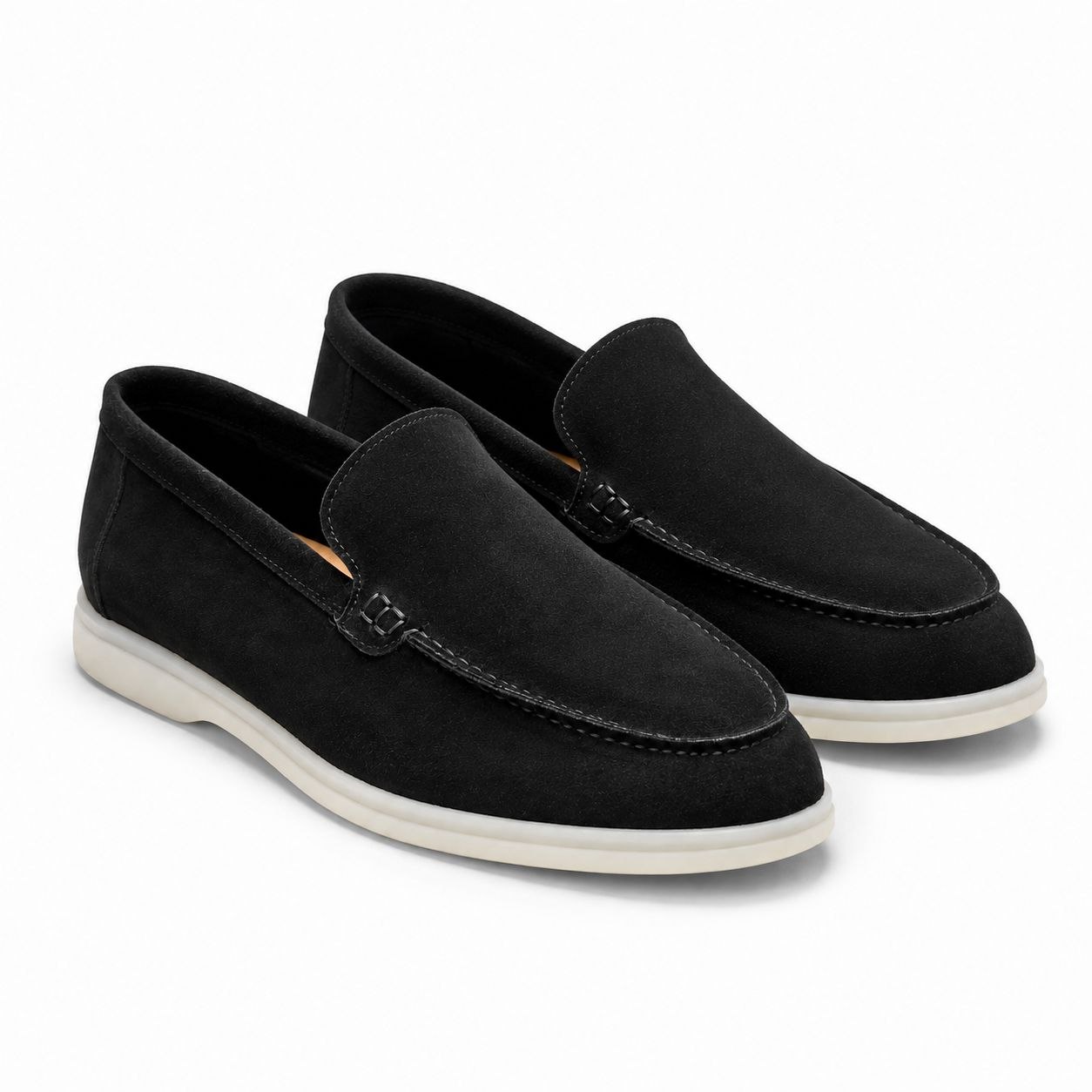 Black suede monte carlo loafer in black | Flamingo Fits