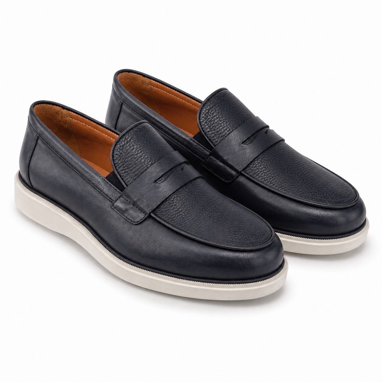 Navy nero elite leather loafer in navy | Flamingo Fits