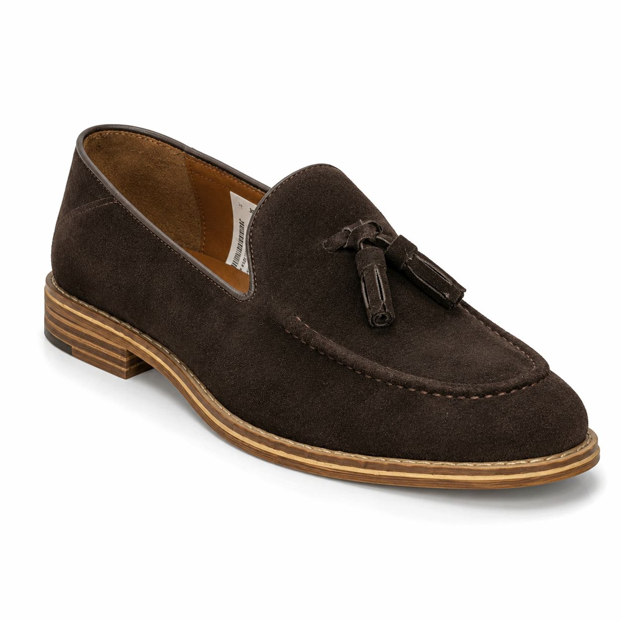 Toscano brown suede tassel loafer in brown | Flamingo Fits