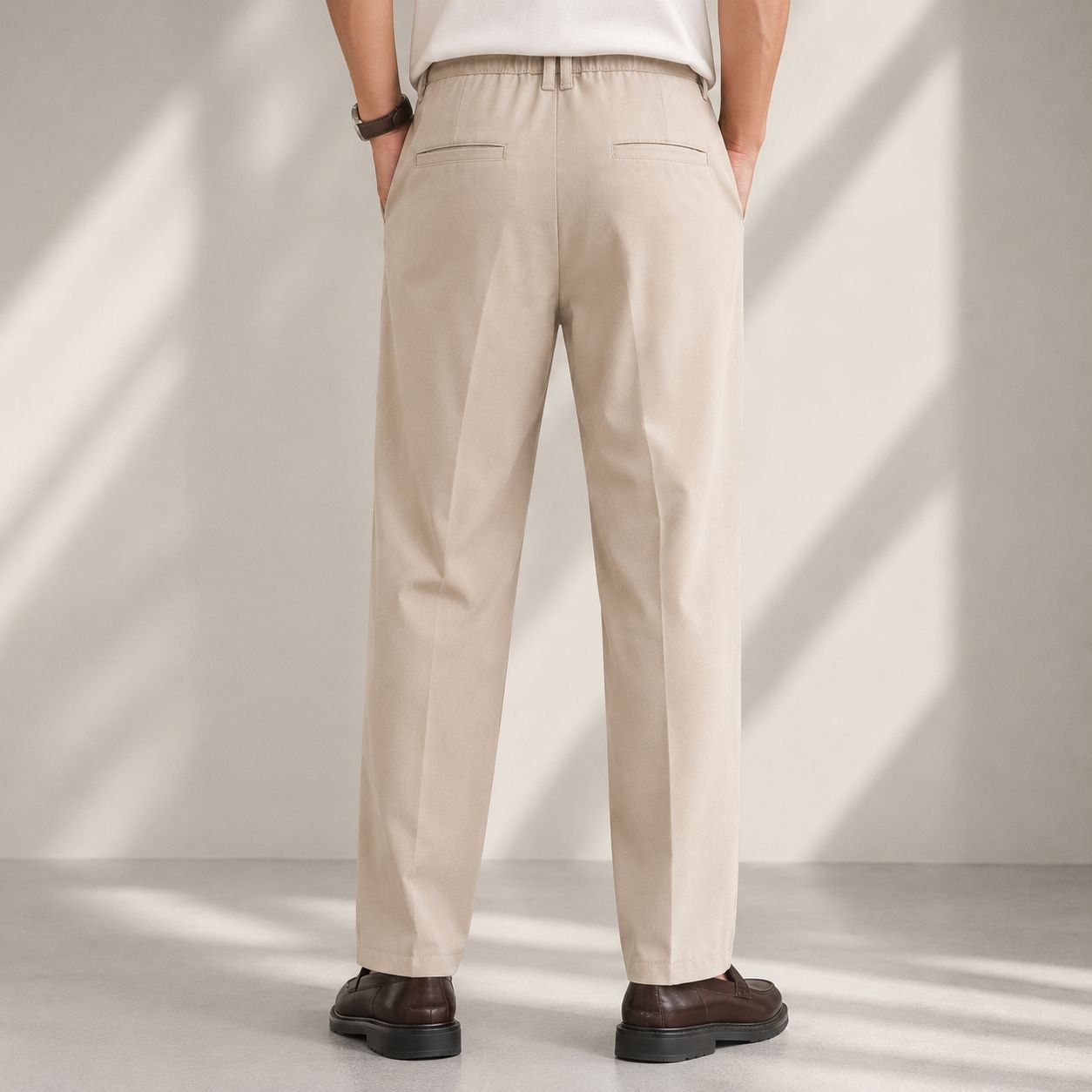 Beige rena relaxed-straight pants in beige | Flamingo Fits
