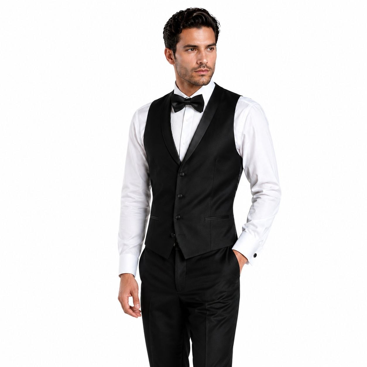 Onyx black shawl tuxedo in black | Flamingo Fits