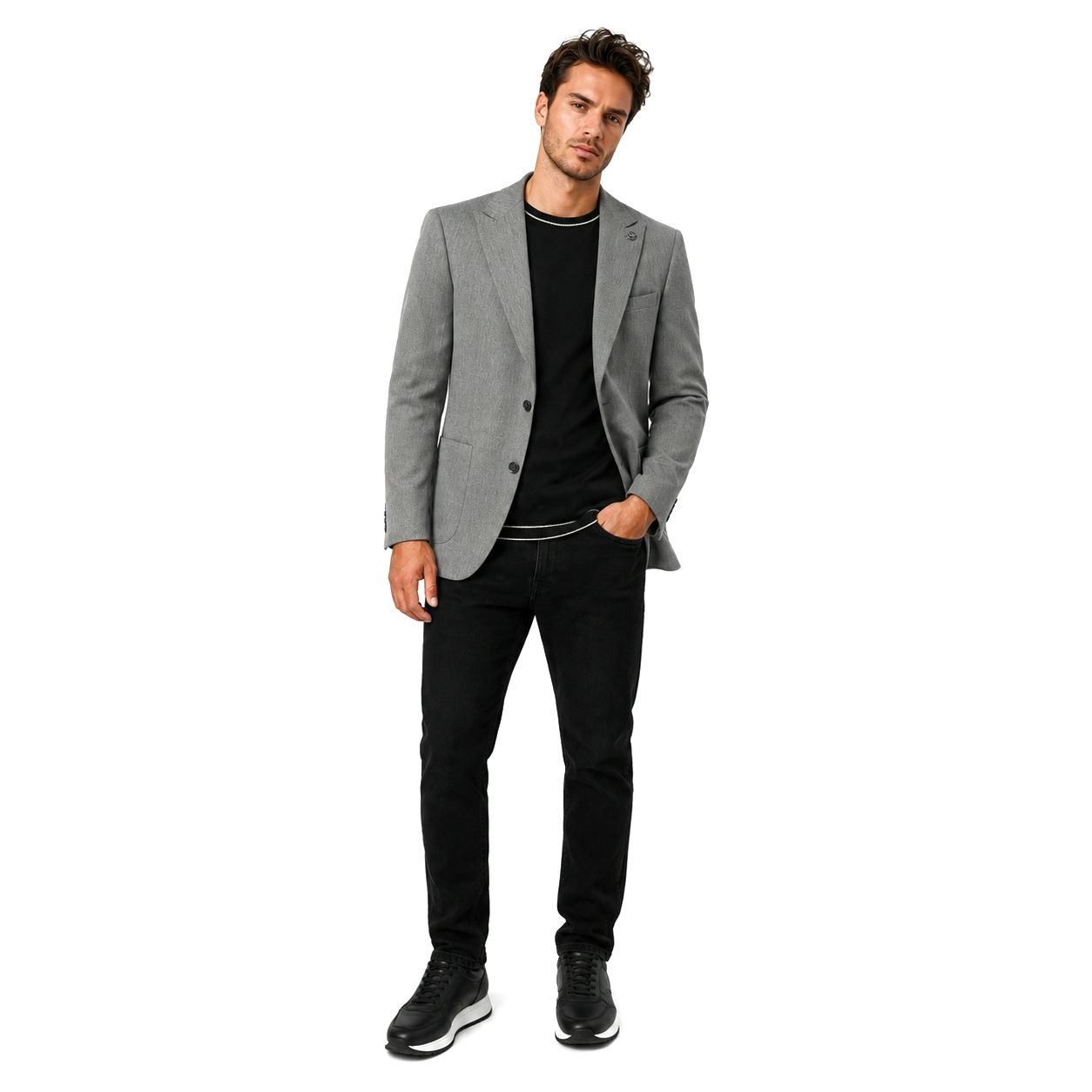 Grey lusano blazer in grey | Flamingo Fits