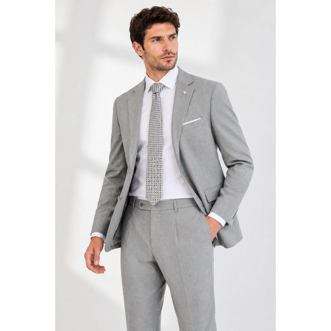 Light grey sterling regent suit in LIGHT GREY | Flamingo Fits