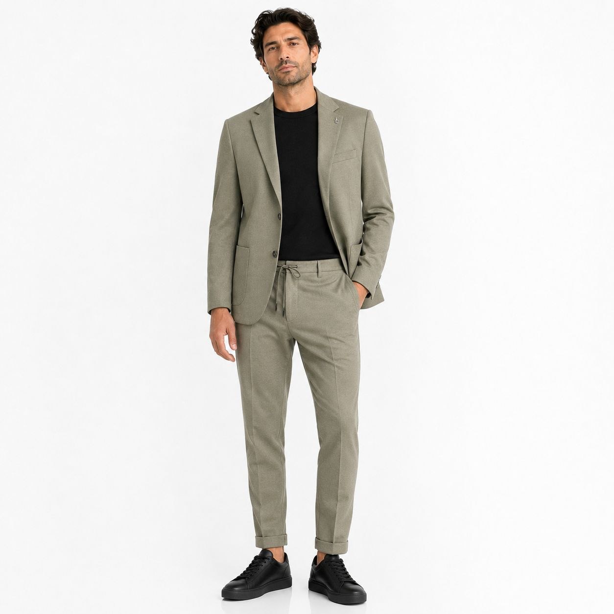 Olive vintage lycra two-pieces suit in zayte | Flamingo Fits