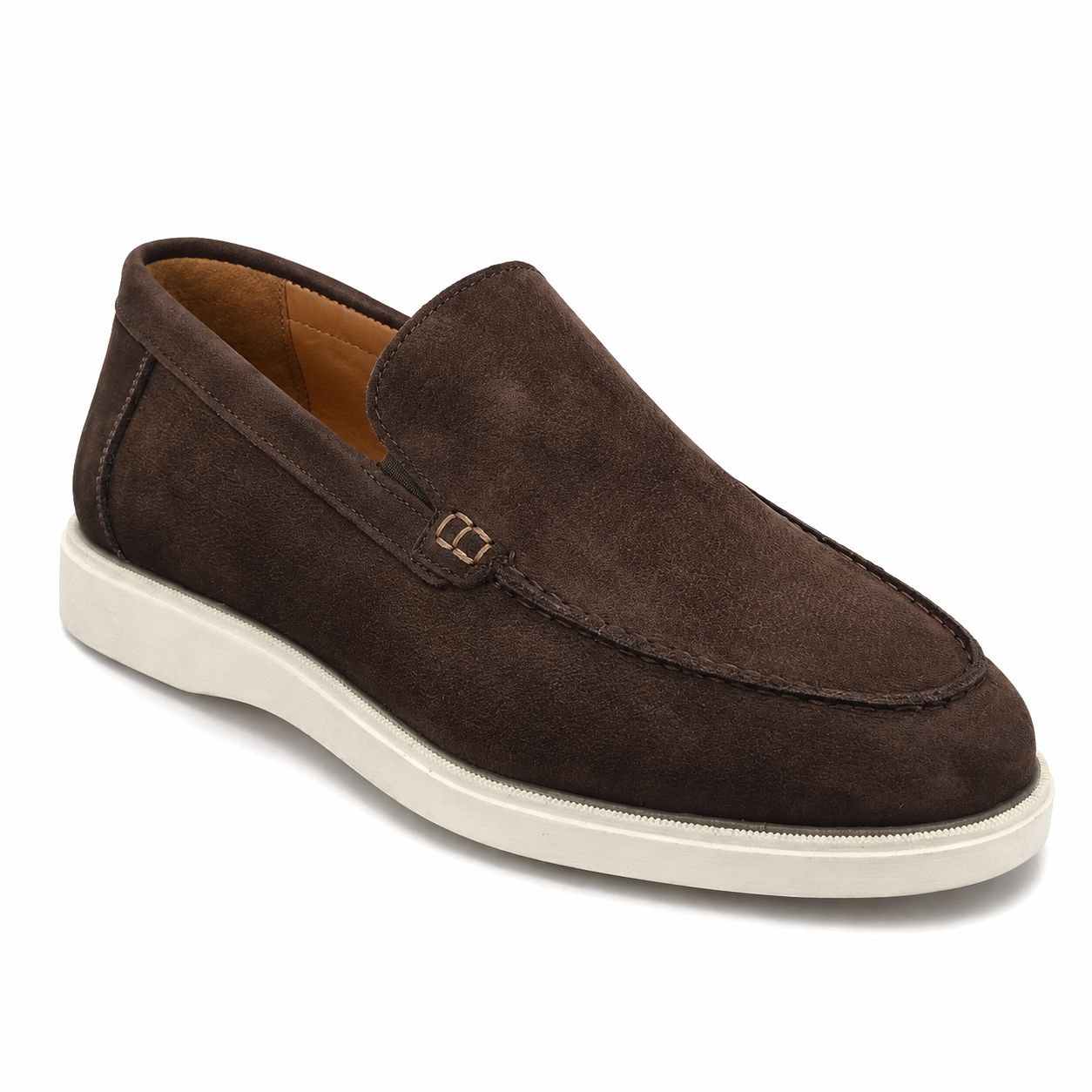 Brown capri suede loafer in brown | Flamingo Fits
