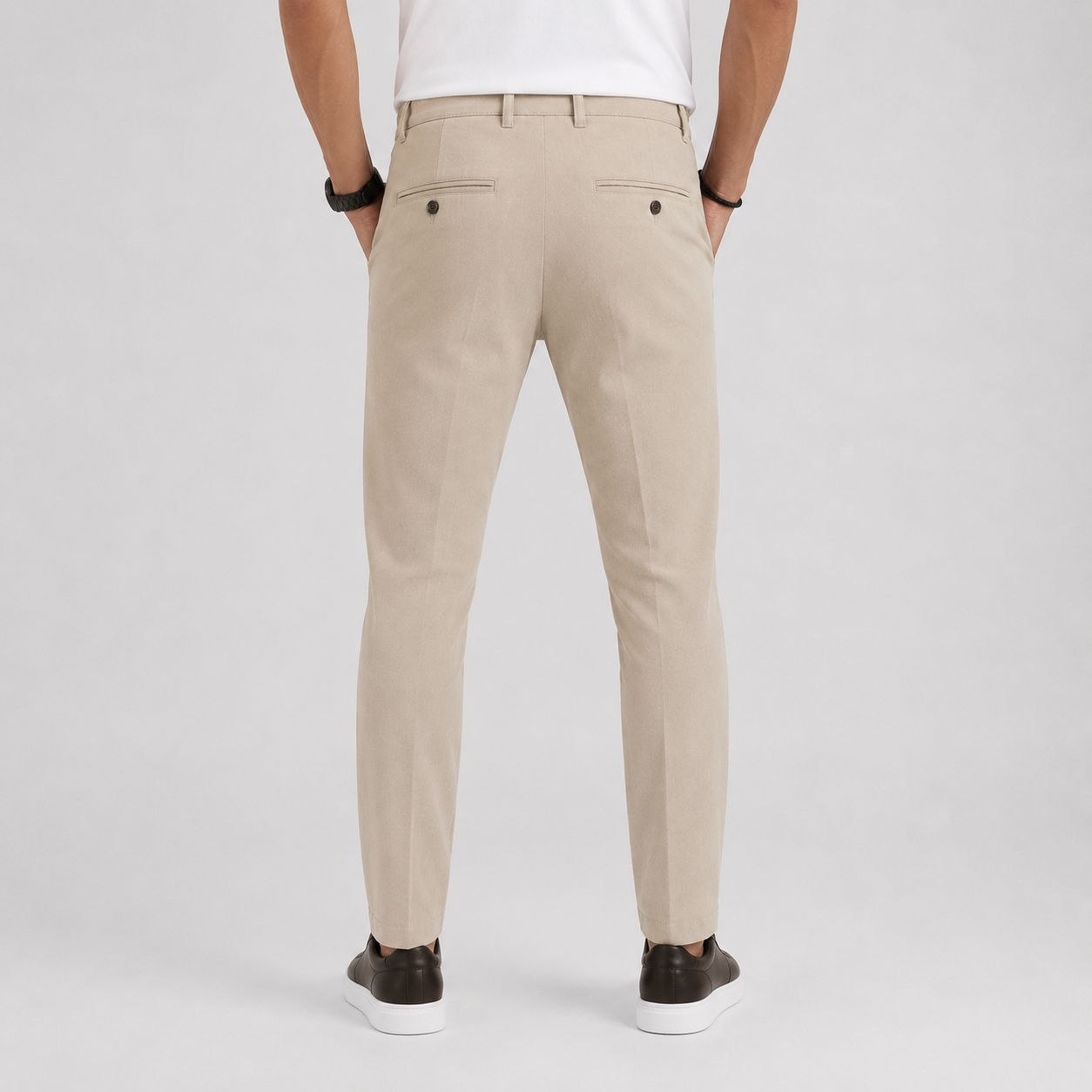 Beige rena formal chino pants in beige | Flamingo Fits
