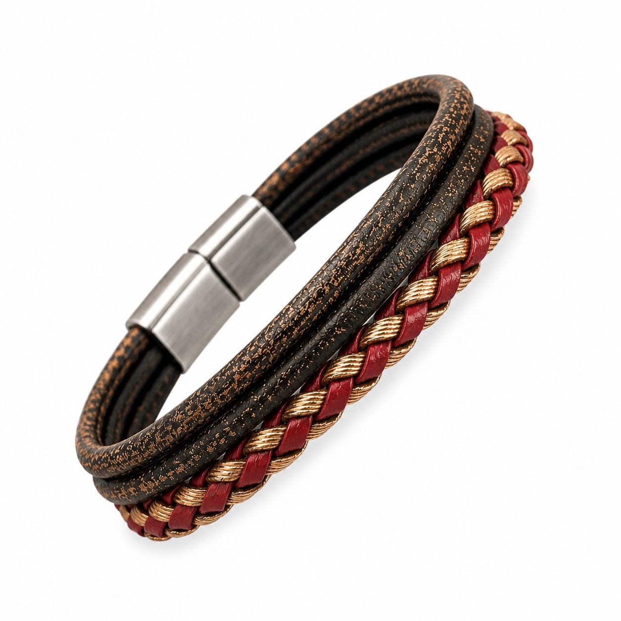 Leather bracelet in mixed | Flamingo Fits