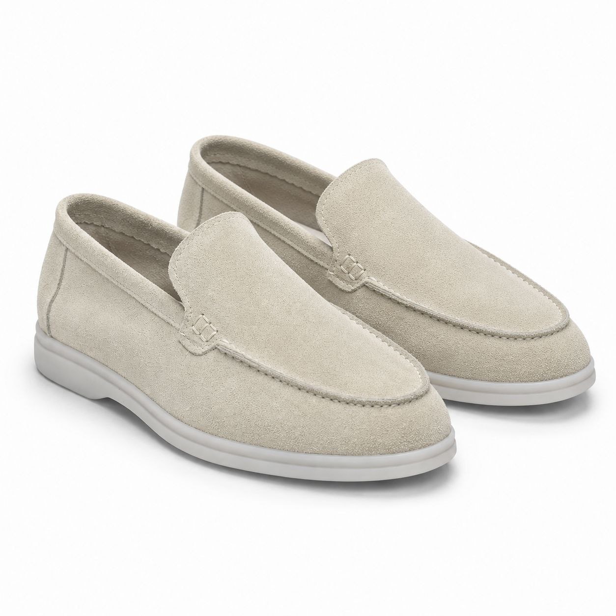 Light beige suede monte carlo loafer in Light beige | Flamingo Fits