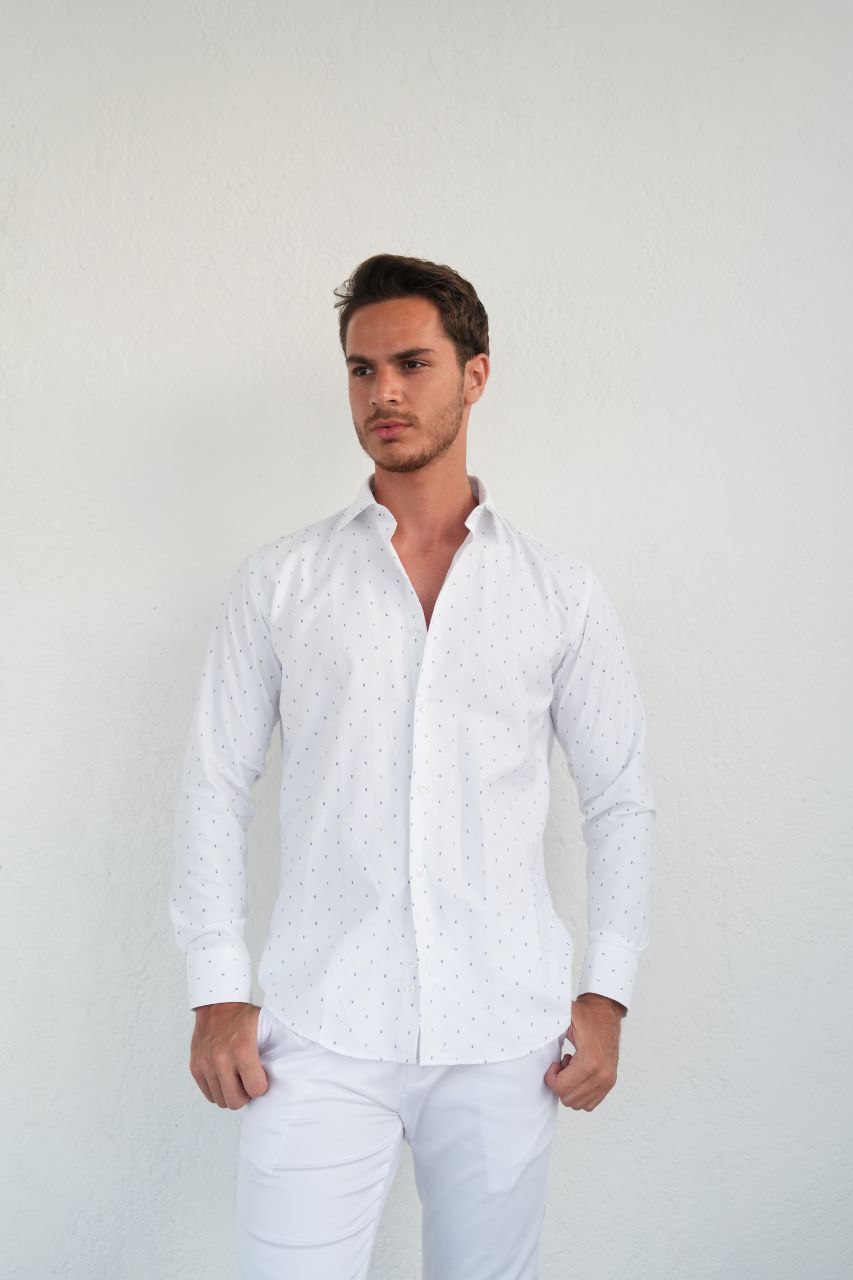 guaro dobby printed shirt