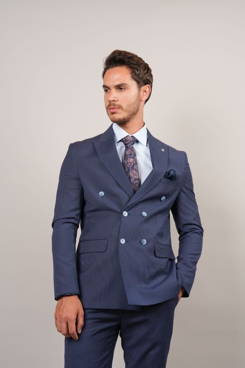 Indigo Double Breasted Suit