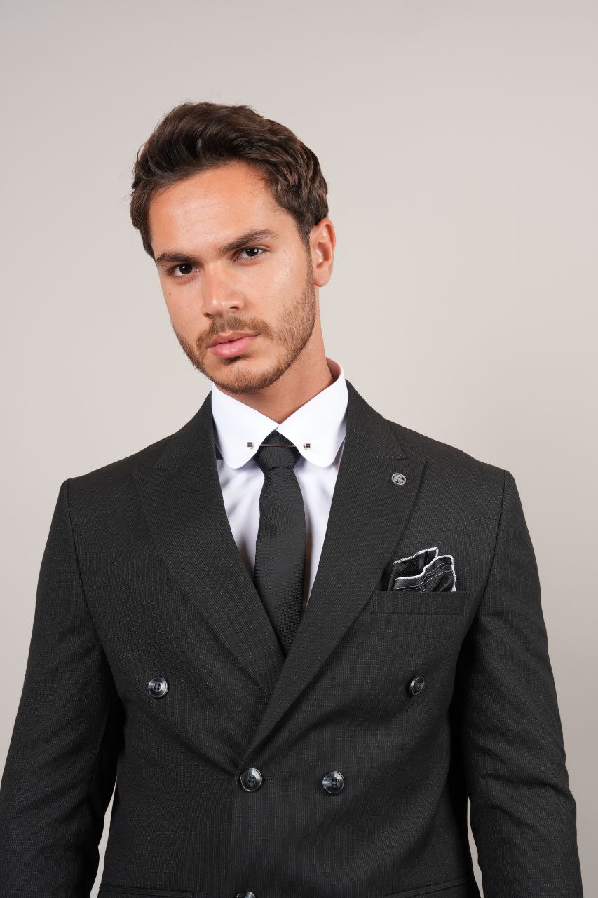 Black Double Breasted Suit