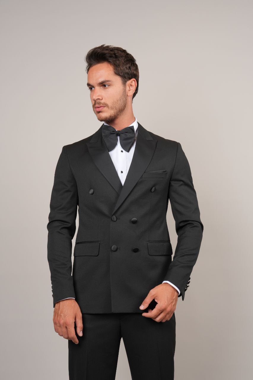 Full Black Double Breasted Tuxedo