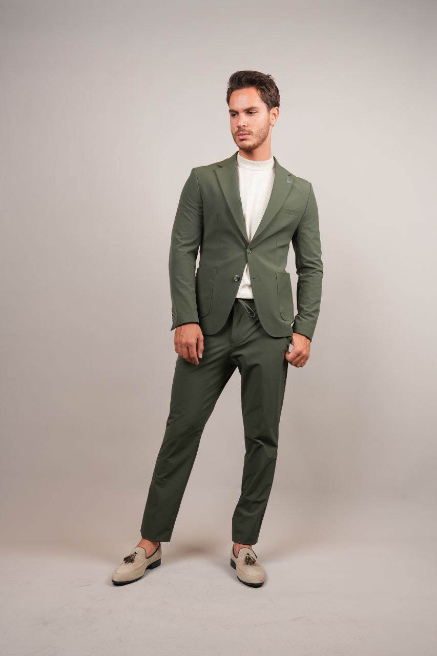 Olive two-piece parachute suit in zayte | Flamingo Fits