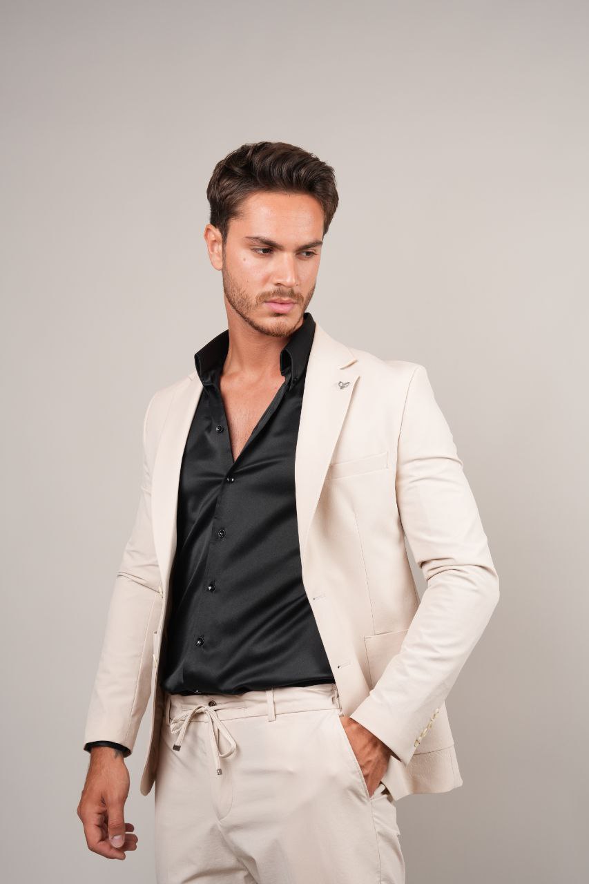 Beige Two-Piece Parachute Suit