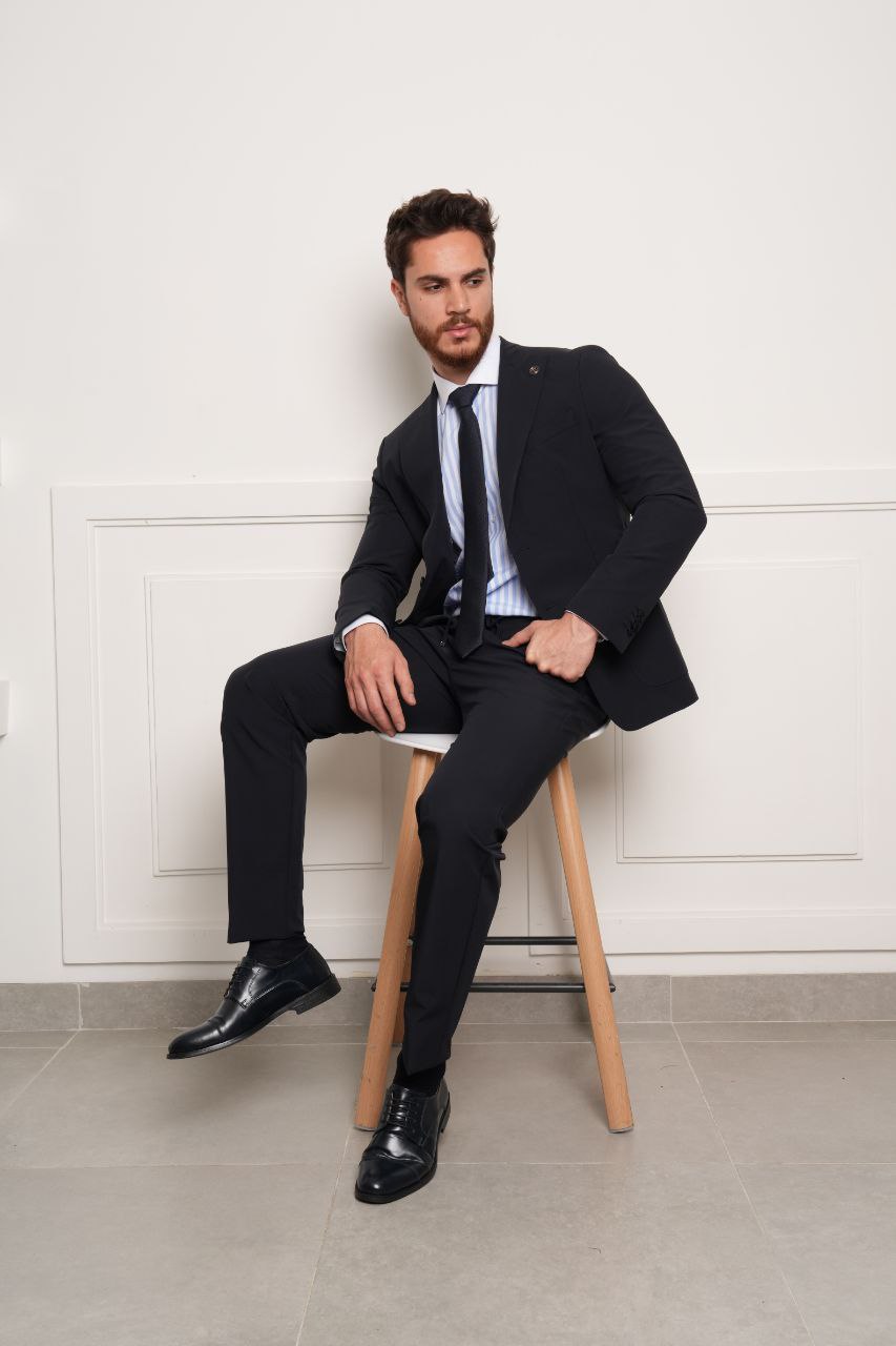 Navy mantova casual two-pieces suit in navy | Flamingo Fits