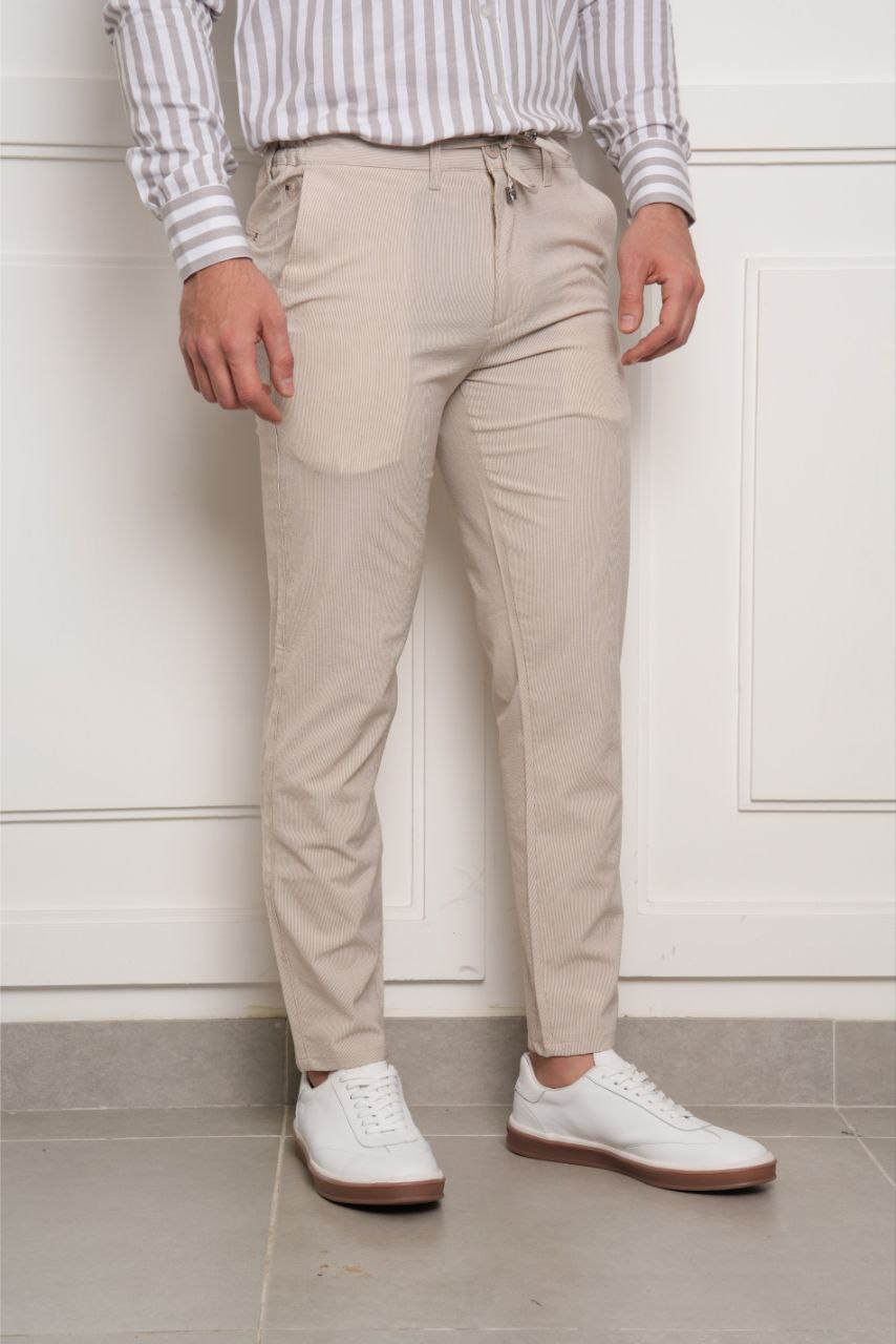 Beige colwood jogger trouser in beij | Flamingo Fits