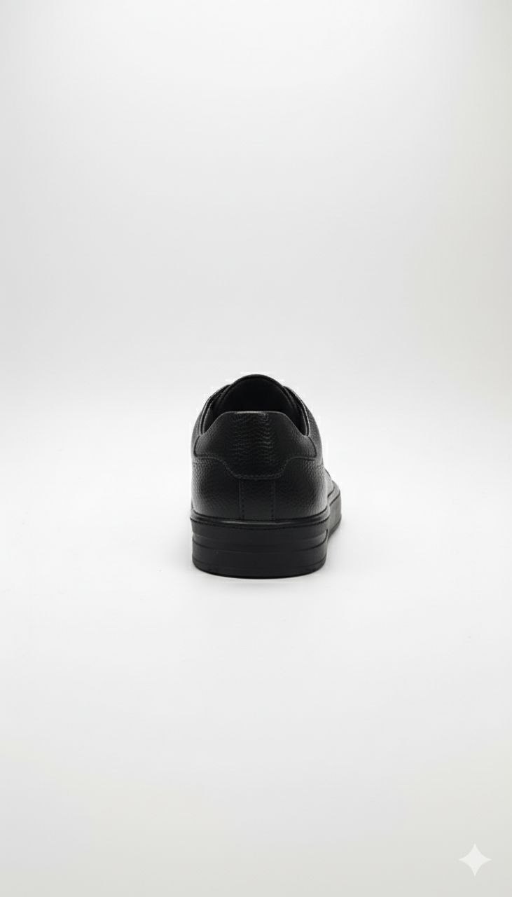 Full Black Back Leather Sneakers