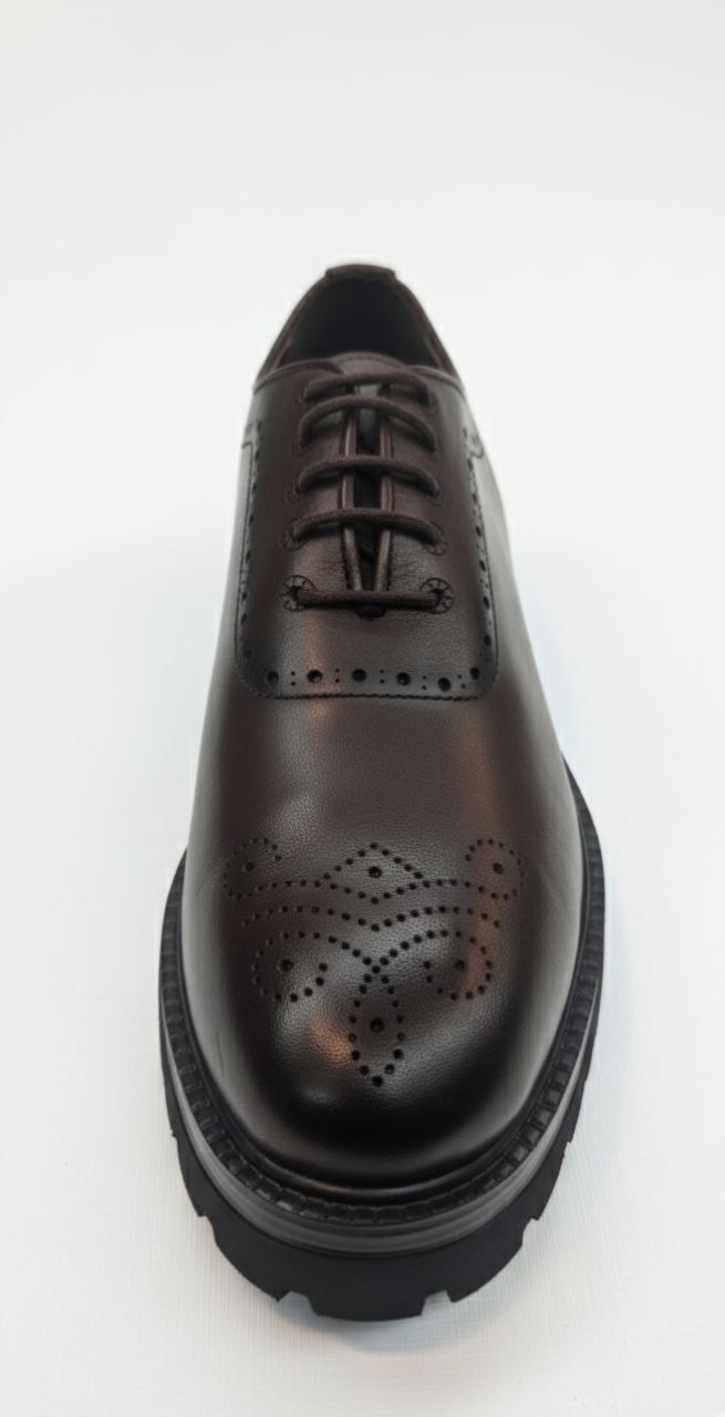 Classic brown brogue rugged shoes in brown | Flamingo Fits