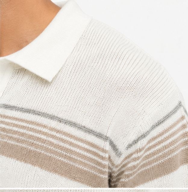 White sorrento retro-knit polo in white | Flamingo Fits