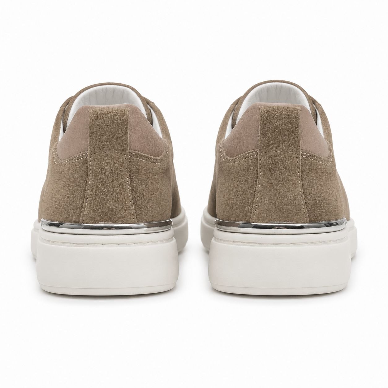 Beige chrome-heel sneakers in beige | Flamingo Fits