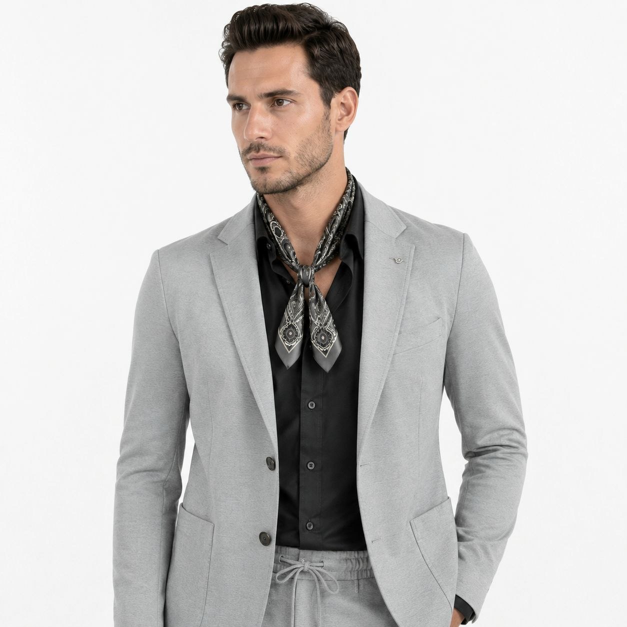 Grey vintage lycra two-pieces suit in grey | Flamingo Fits