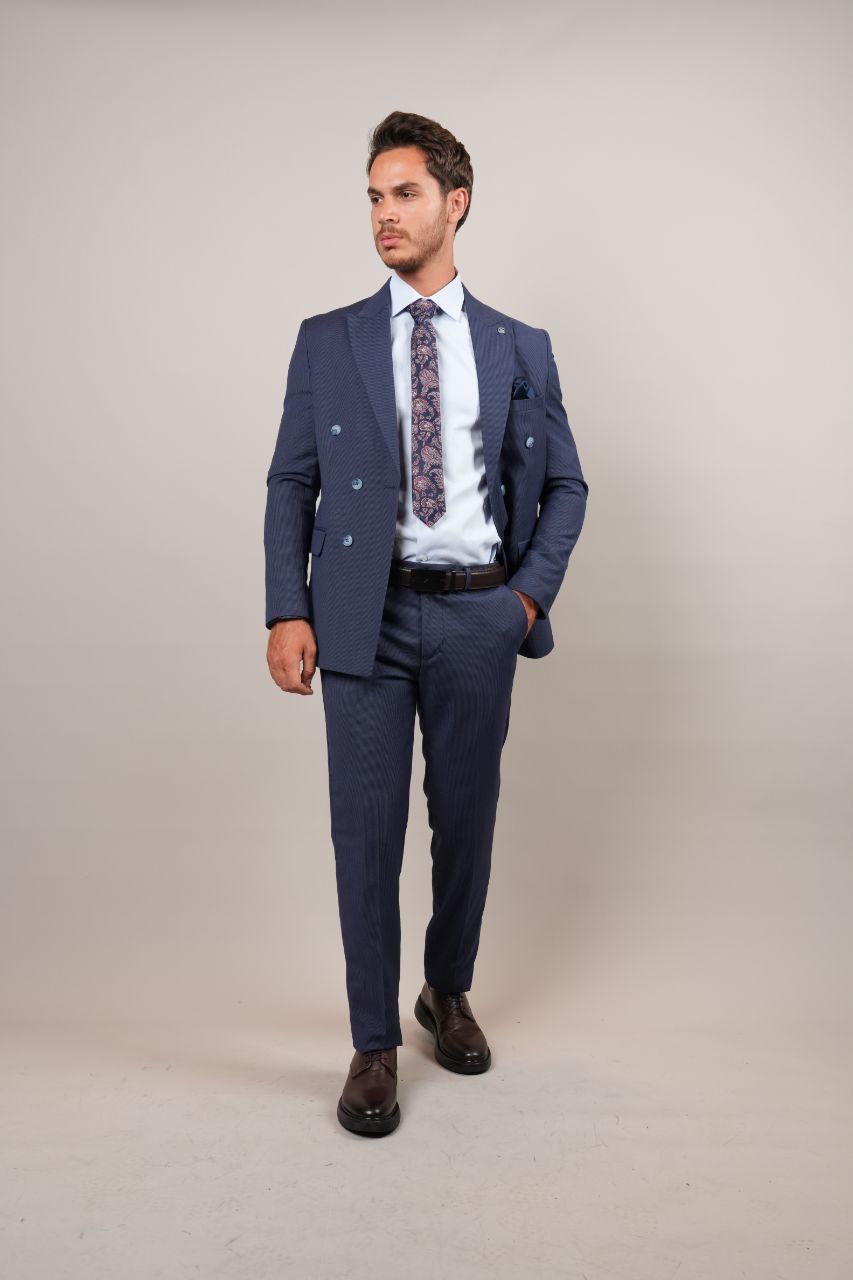 Indigo Double Breasted Suit